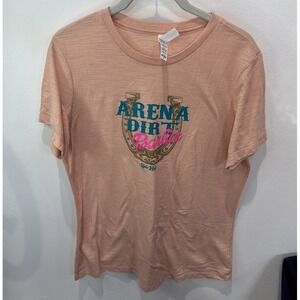 Hella High‎ Bella+Canvas T-Shirt Women's Size M Pink Arena Dirt Barbie Tee